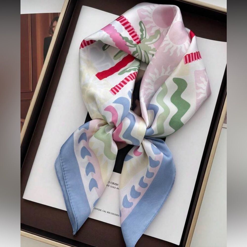 Colorful Tropical Print Scarf M646